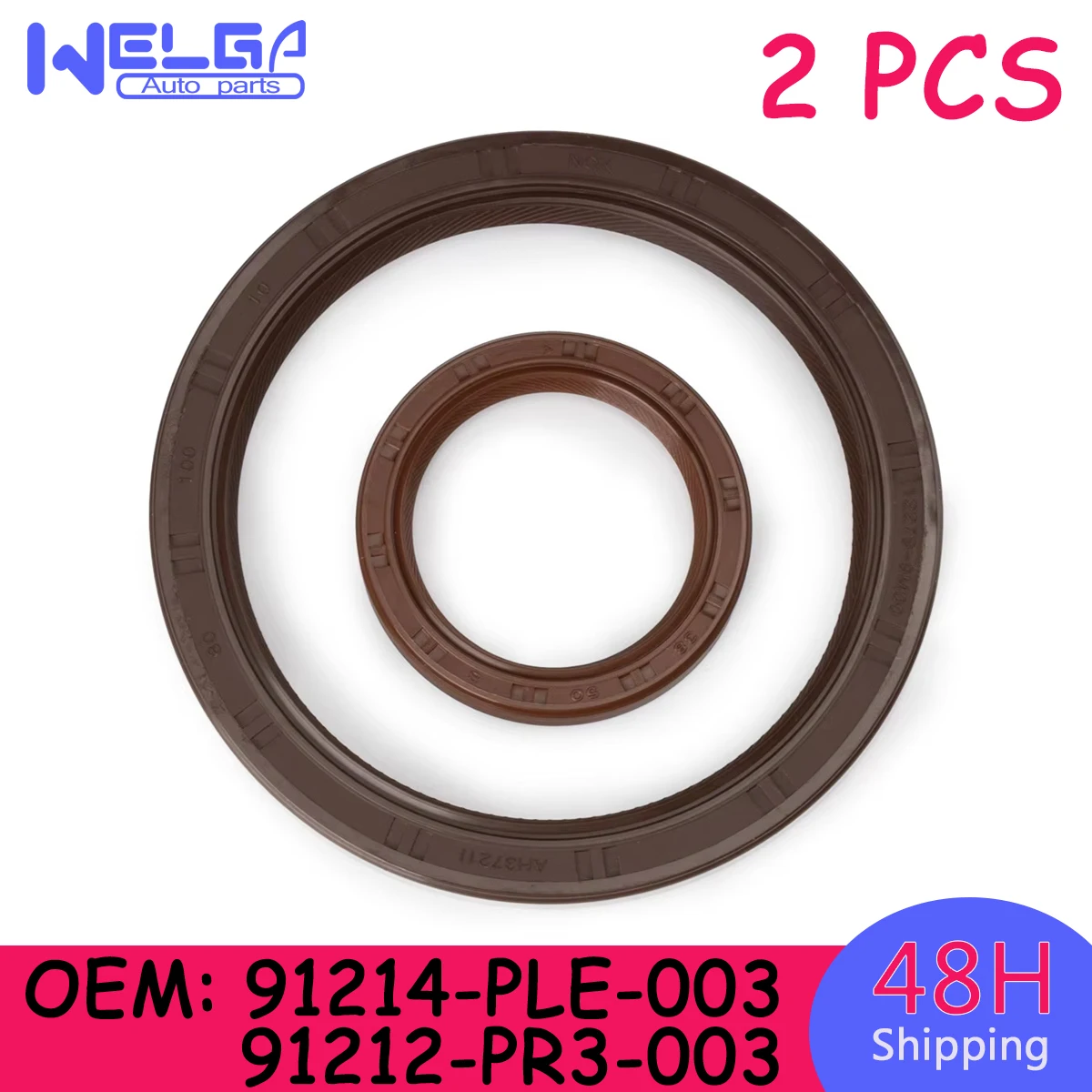 

2PCS 91214-PLE-003 91212-PR3-003 New Oil Pump Front & Rear Main Crank Seal for Honda B D Series CRV CR-V Civic Repair Parts