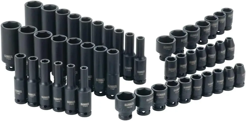 DEWALT Impact Socket Set, MM/SAE, Combination Set, 1/4-Inch Drive, 48-Piece (DWMT19251)