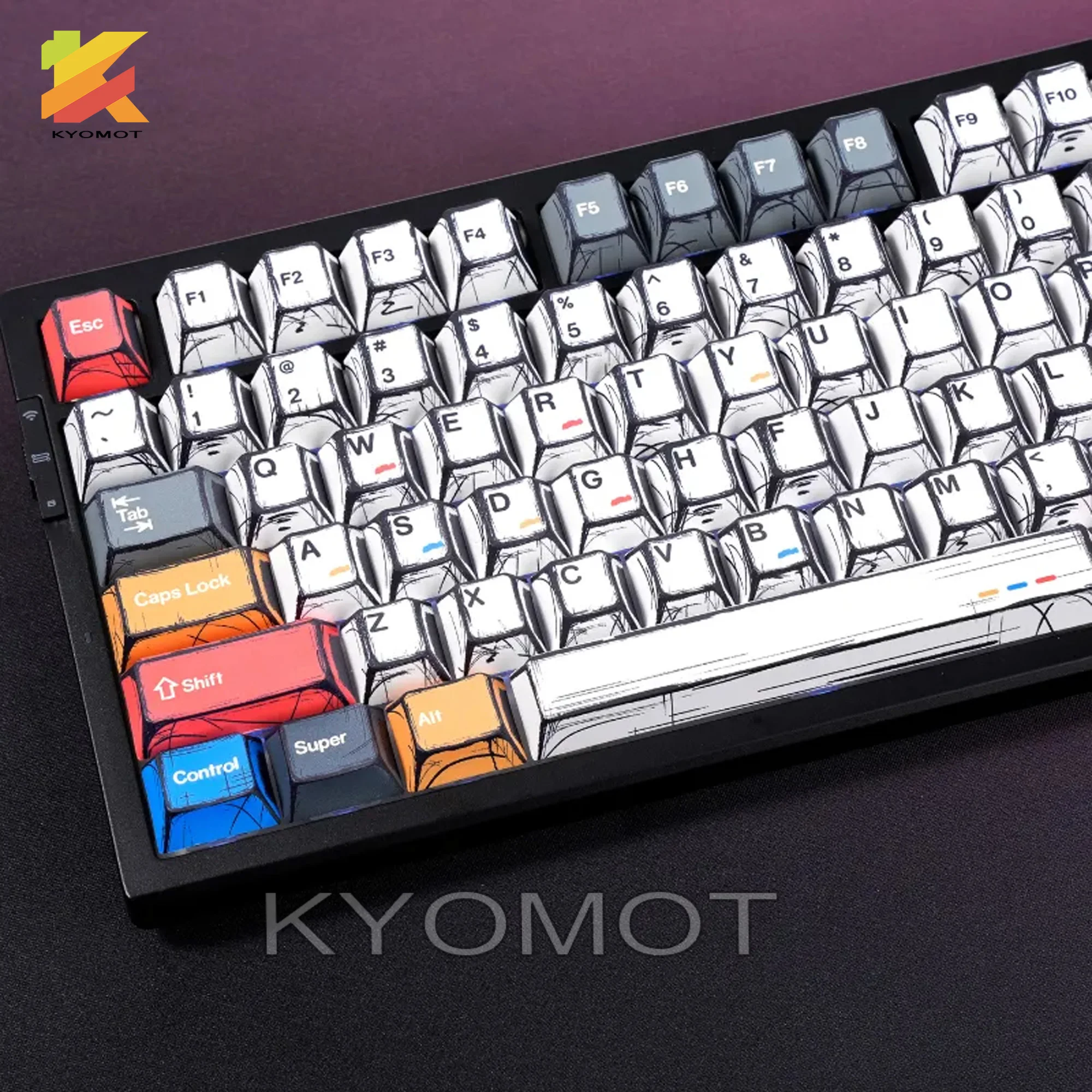 KYOMOT 149 مفتاح مانغا وكتب أنيمي نمط موضوع أغطية المفاتيح PBT التسامي الكرز الشخصي Keycap للوحة المفاتيح الميكانيكية MX Switch