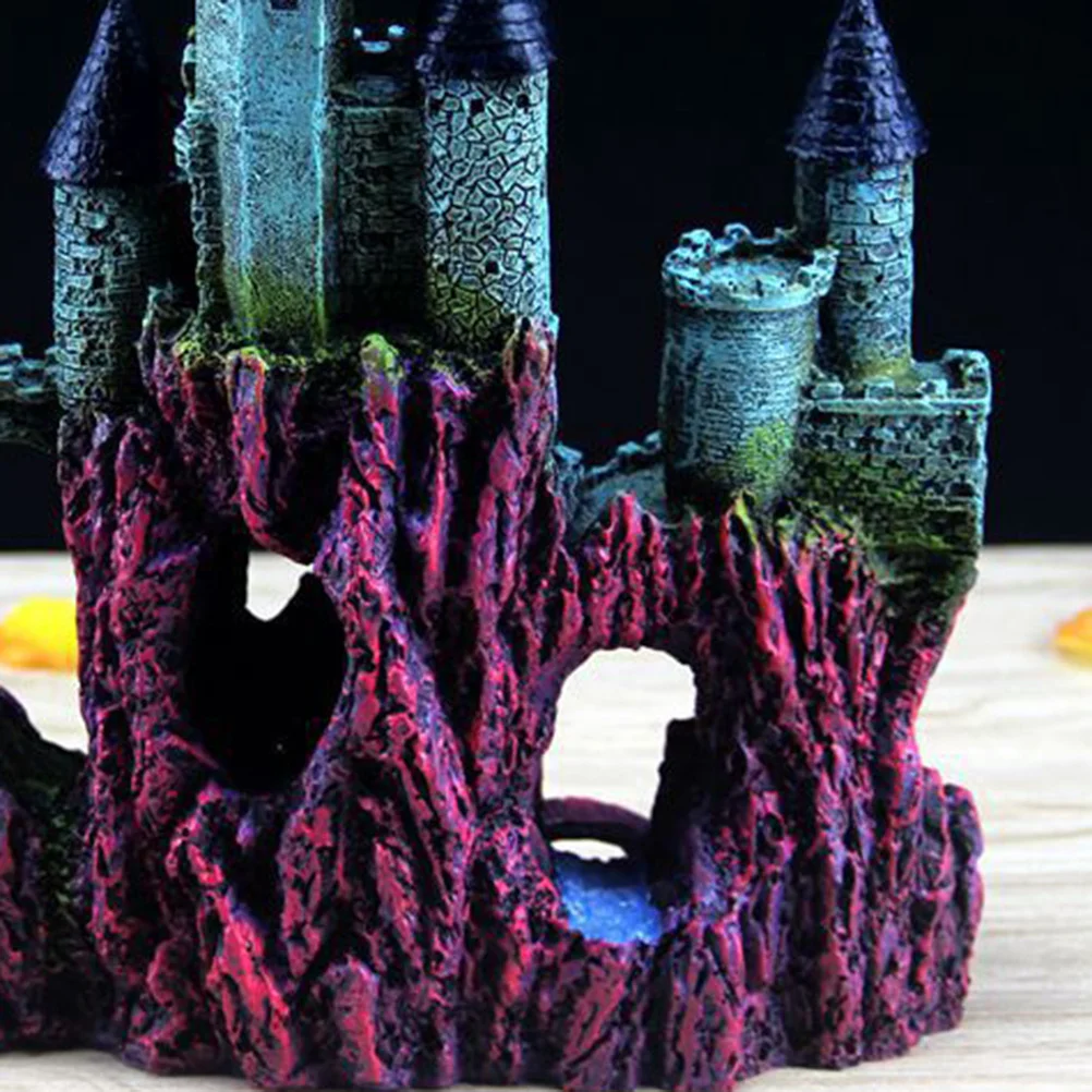 

Fish Tank Decor Castle Decorations Hideout Cave for Landscaping Fragments