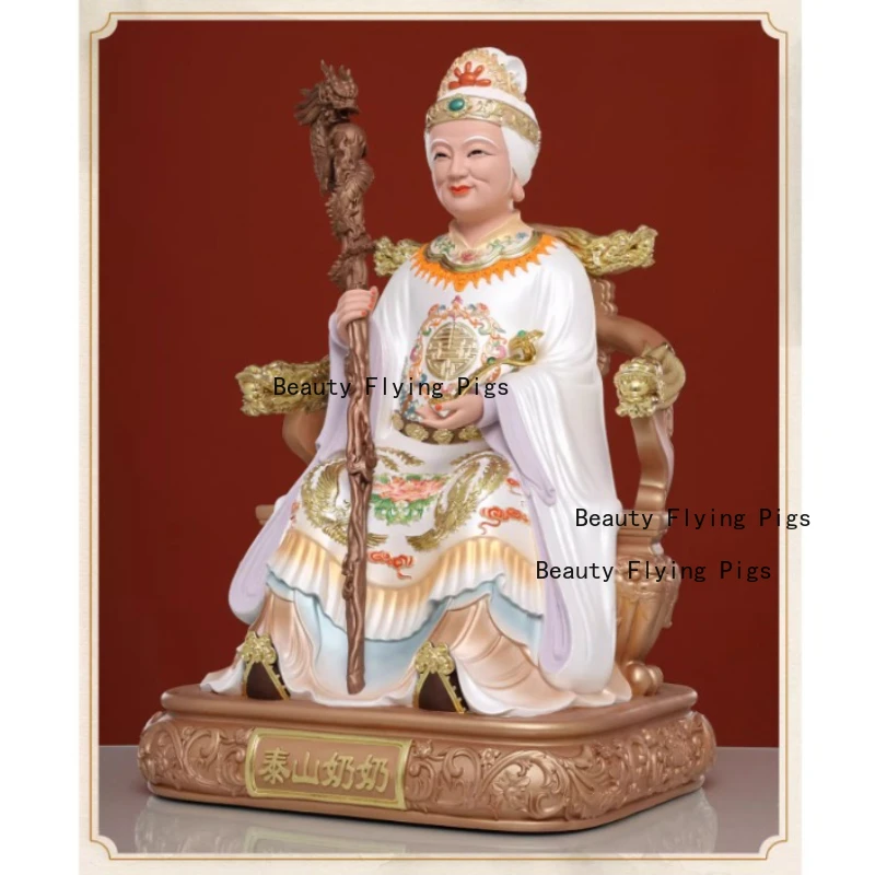Resin Mount Taishan Grandma Goddess Painted household decorations for worshipping Buddha hall figures in the living room decor view 6