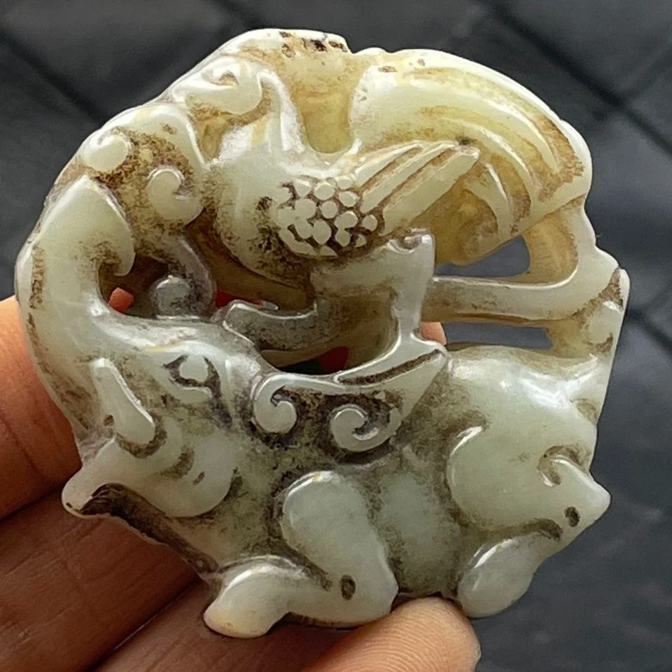

Collection of High Natural stone carving Ming and Qing Xiu Artifacts, Jade Old Objects, Pendant, Auspicious