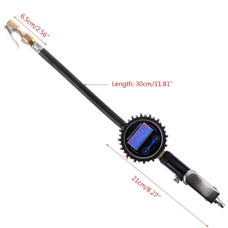 Digital Air Tyre Tire Inflator w/ Pressure Gauge 200PSI Chuck for t.u.k.Car/Bike