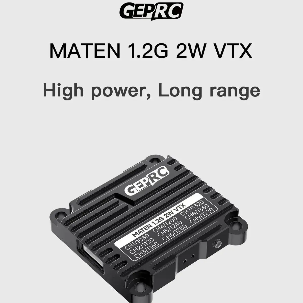 

GEPRC MATEN 1,2G 2 Вт VTX 25 МВт/2000 МВт VTX передатчик модуль передачи 1080 МГц-1360 МГц для FPV гоночного дрона дальнего действия