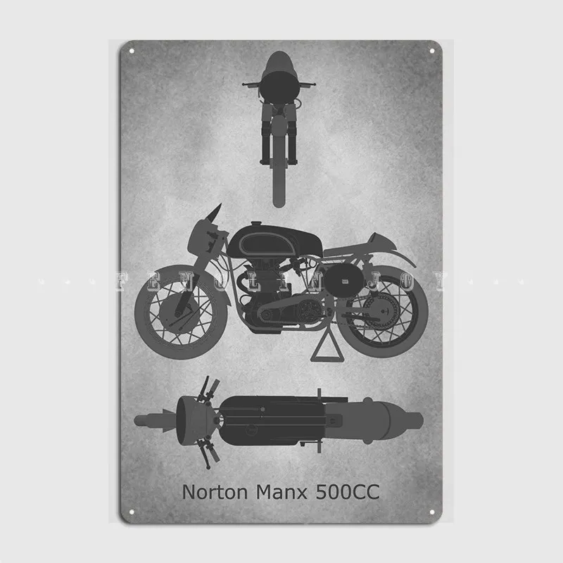 Norton Manx 500cc 1952 Poster Metal Plaque Pub Cinema Designing Poster Tin Sign Poster