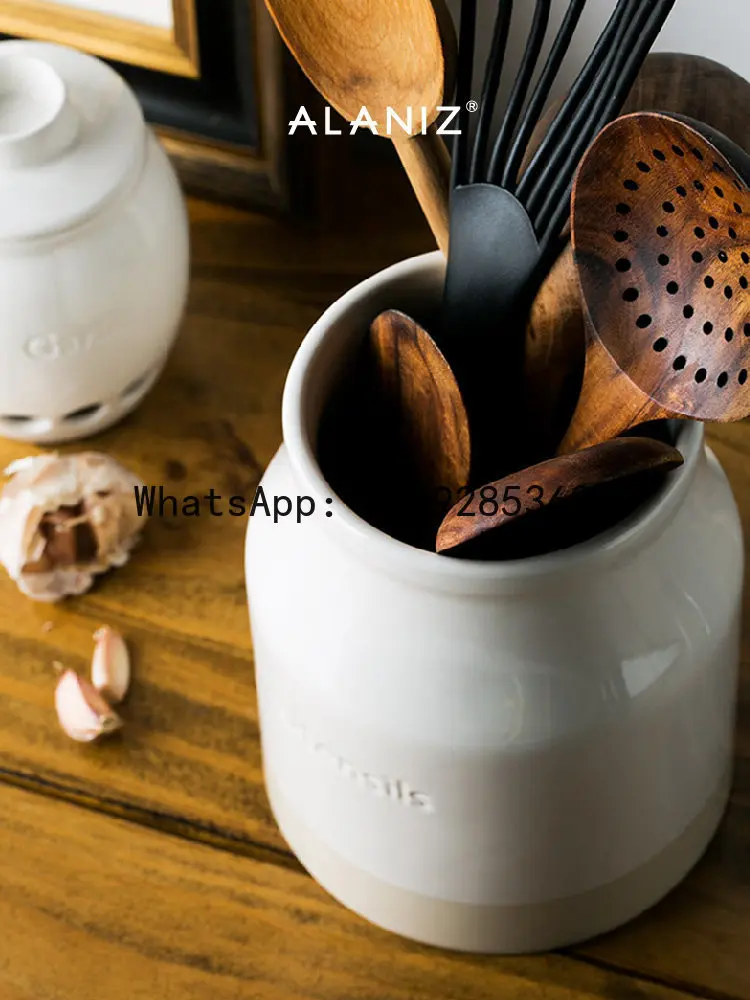 PYJ ceramic storage tank, chopstick spoon storage tube, creative tableware, kitchen household storage tank 4