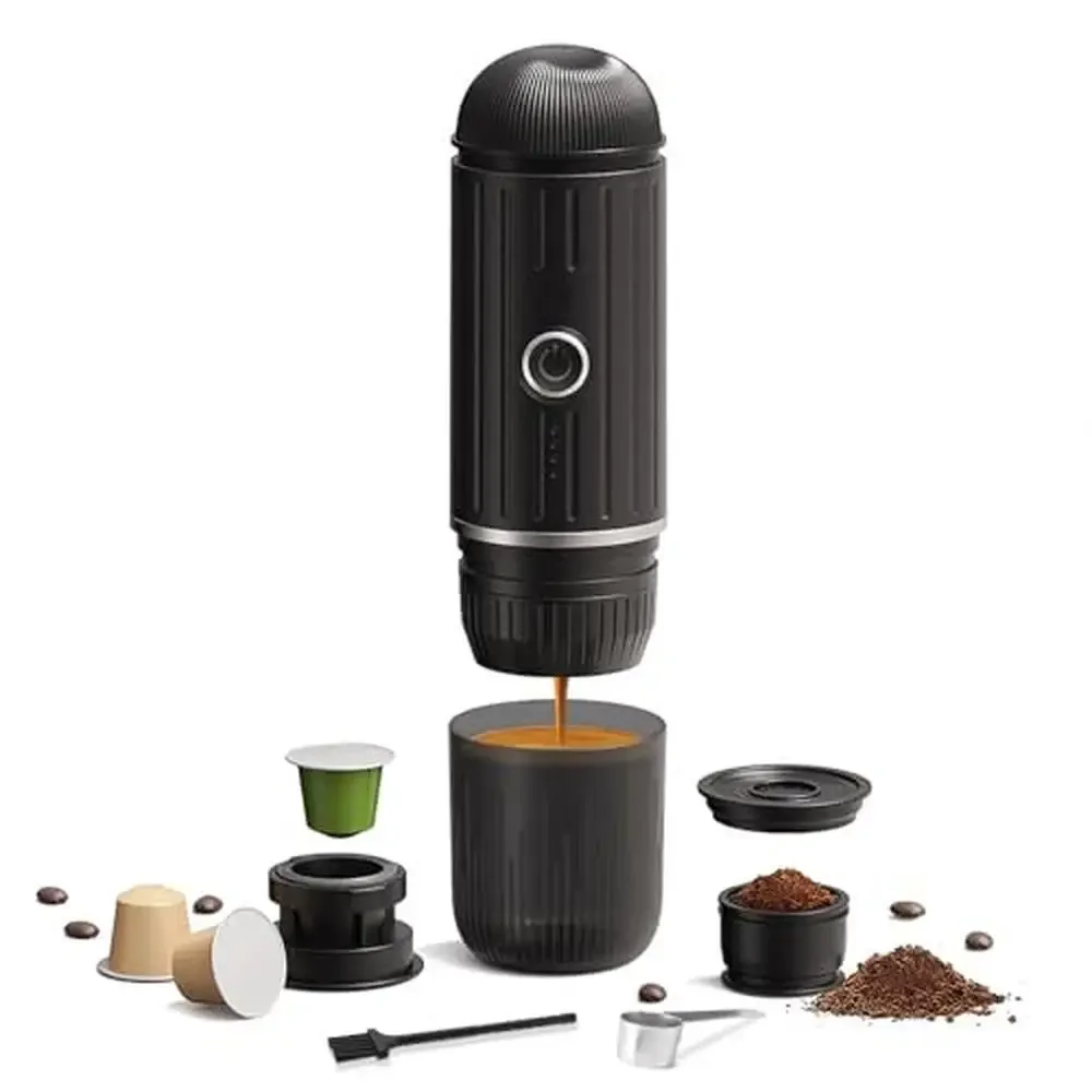 

Portable Electric Coffee Maker 19 Bar Pressure Compatible Ground Capsules Self-Heating Espresso Machine Travel Camping Outdoors