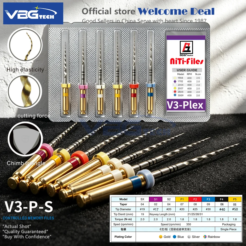 Dental SX-F3 25/31mm Heat Activated Canal Root Niti Files Pro-0.4Taper Flexible Endo Rotary Dentistry Endodontic Silver S1 S2 F1