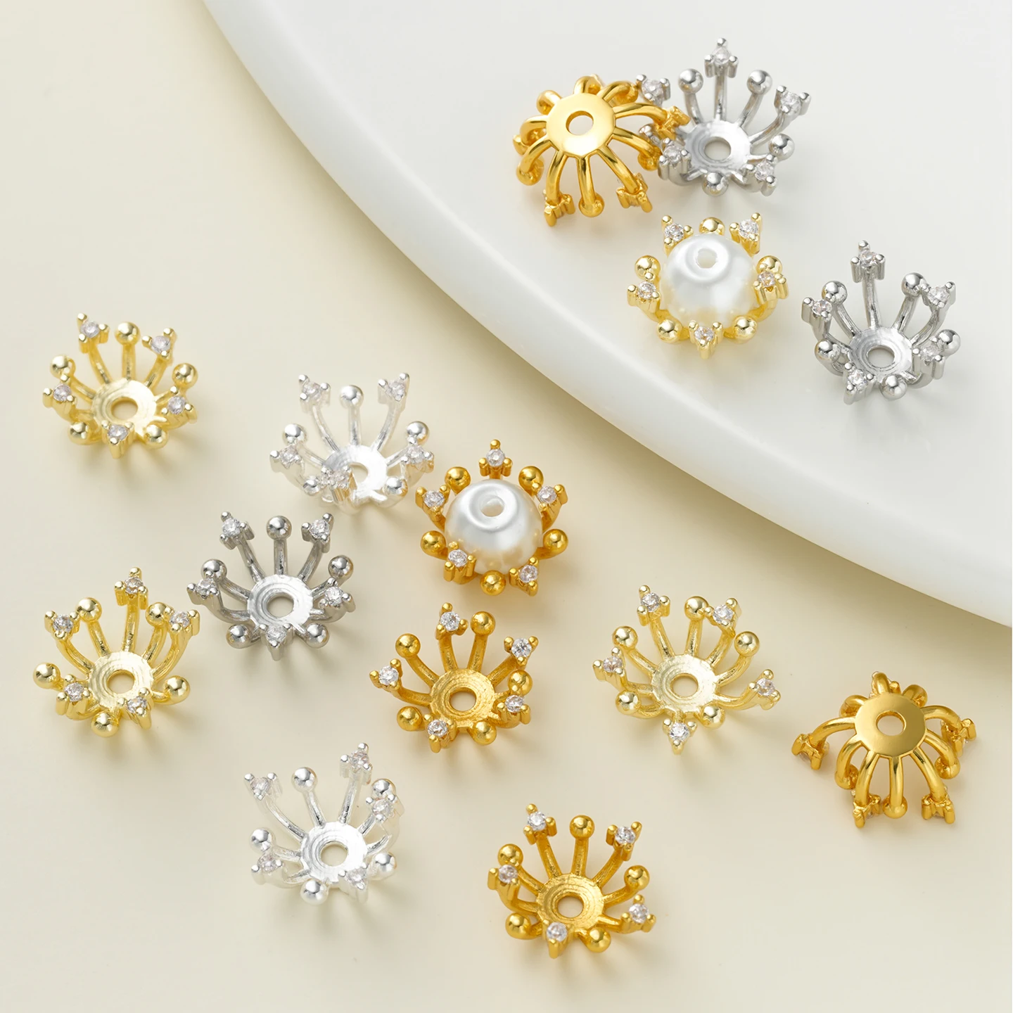 

2Piece/Pack 14/18K Gold Color Plated Flower Torus Shape Beads Caps for DIY Necklace Bracelets Jewelry Making Accessories