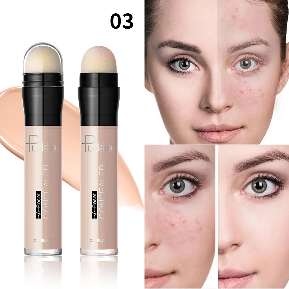 6 ألوان كونسيلر قلم كريم أساس طويل الأمد مقاوم للماء الهالات السوداء البقع حب الشباب علامات كونتور عصا