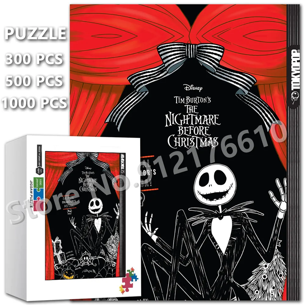 

Jack Skellington and Sally Disney Cartoon Jigsaw Puzzles 108/200/300/500/1000 Pieces The Nightmare Before Christmas Puzzle Toys