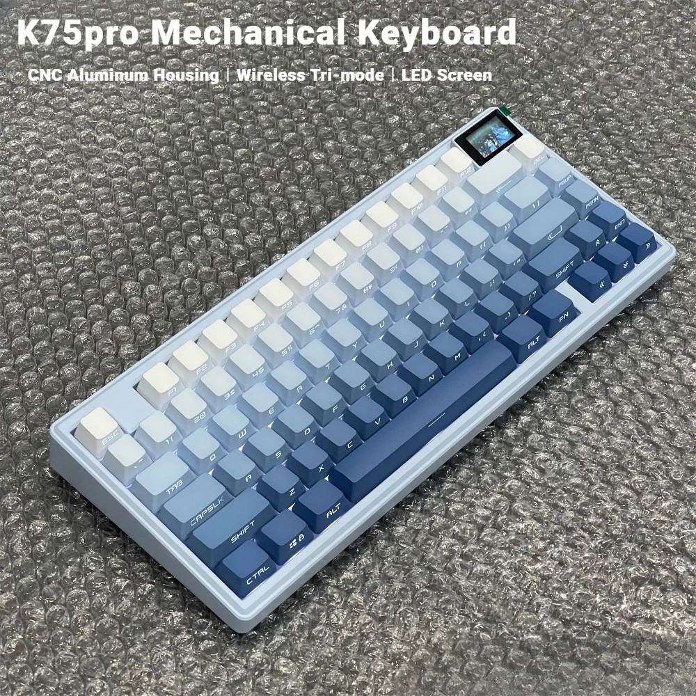 

XVX K75PRO Aluminum Mechanical Keyboard Wireless Bluetooth Gasket Hot-Swap RGB Smart Screen Custom 75% Gaming Keyboard PC Laptop