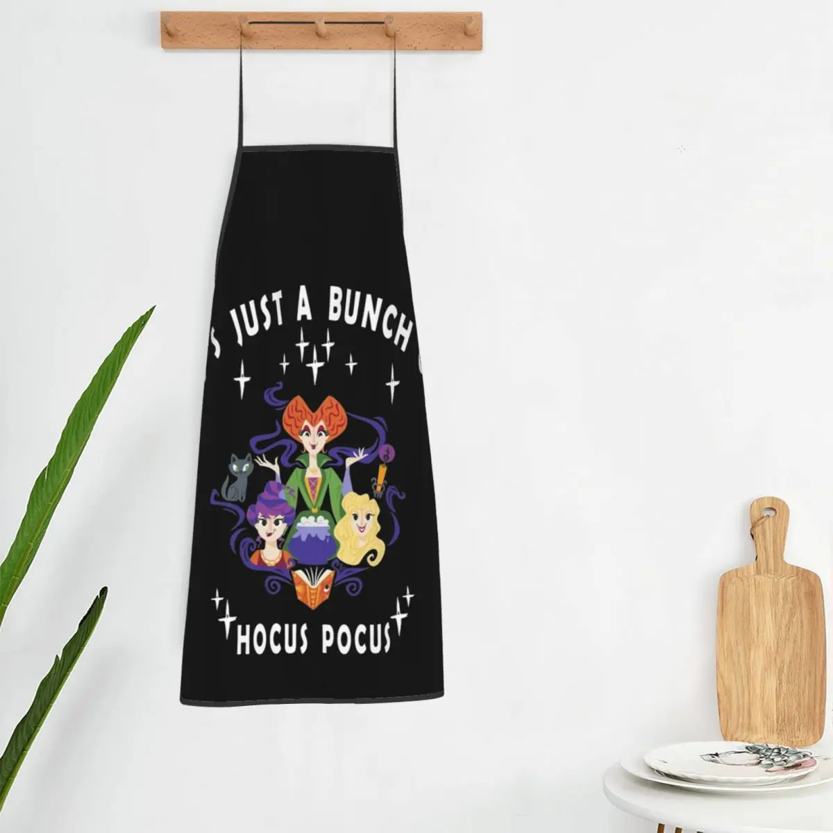 Custom Hocus Pocus Love Halloween Witches Apron Women Men Unisex Bib Kitchen Cooking Tablier Cuisine Chef Baking