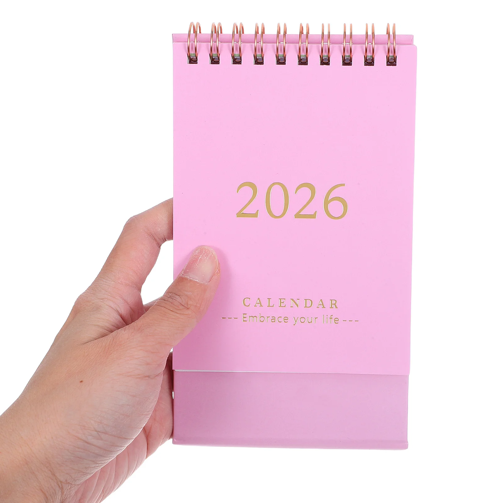 

2026 Desk Calendar Green Mini Flip Style Thick Paper Monthly Planner For Home Office Decor Stand Up Table Calendar Spiral Bound