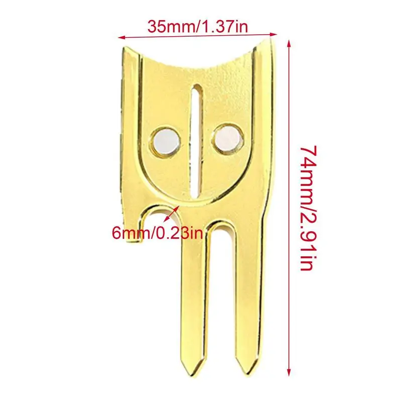 Golfbal Pitchfork 6-in-1 balmarkering Reparatie Groen gereedschap Multifunctionele Golf Groene reparatievork Golfbalmarkering voor familiegolf