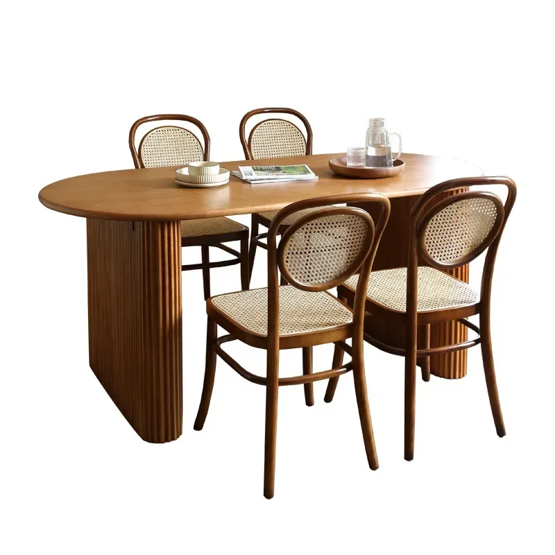 Wabi Stillwind solid wood dining table and chair combination household rectangular Japanese-style small