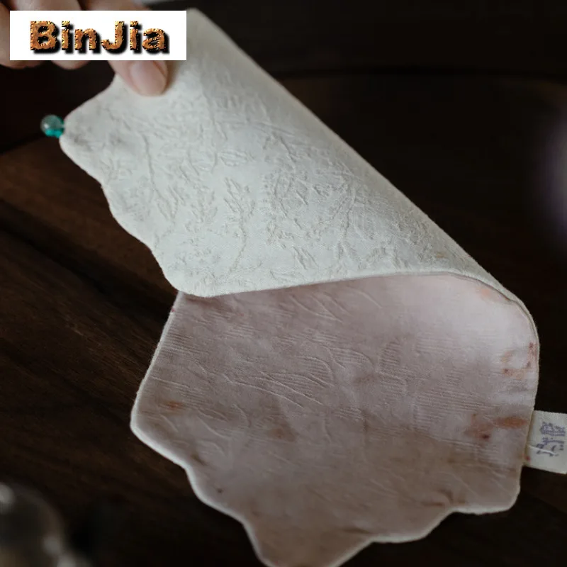 Esteras para mesa de té de lino y algodón de estilo japonés, posavasos de lujo para bebidas, mantel para mesa de cena para el hogar, colección de accesorios para cafeterías
