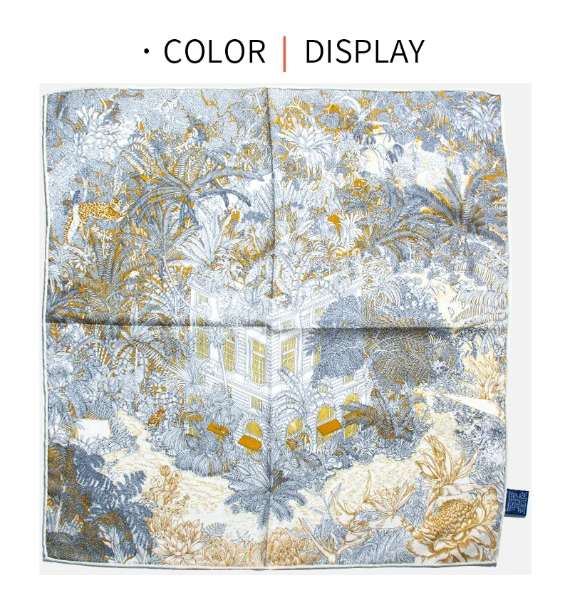 

Luxury Brand Water City Manual Hand Rolled Twill Silk Scarf Women Curled Square Scarve Foulard Femme Wrap Bandana Hijabs 65CM
