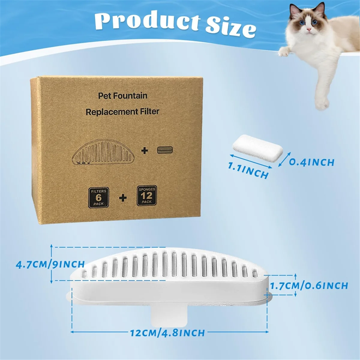 ^ (تخفيضات سريعة) 6 قطعة مرشحات نافورة الماء نافورة الماء للقطط 67 أوقية/2 لتر نافورة الماء نافورة الماء القط استبدال تصفية