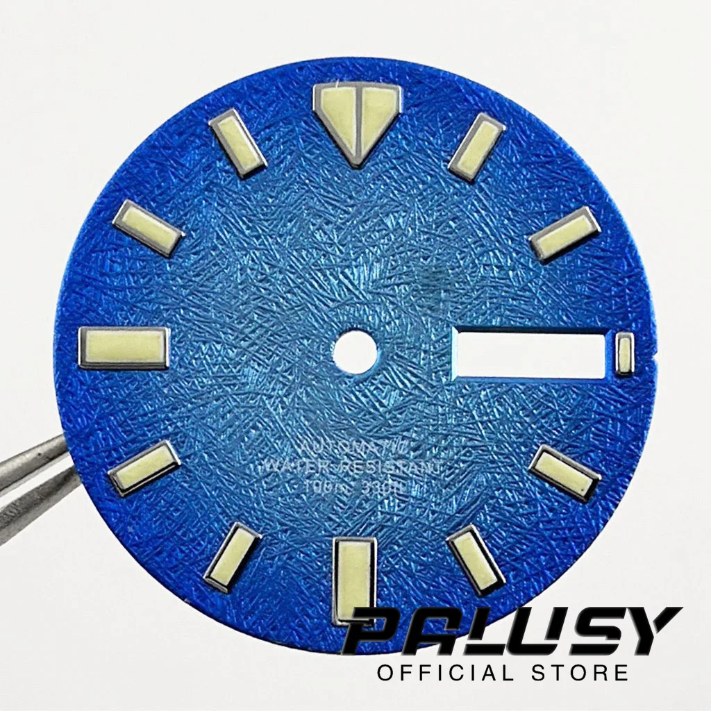 NH36 29mm quadrante dell'orologio blu verde luminoso per parti di ricambio del movimento NH36 Fit 3 in punto 3.8 in punto corona