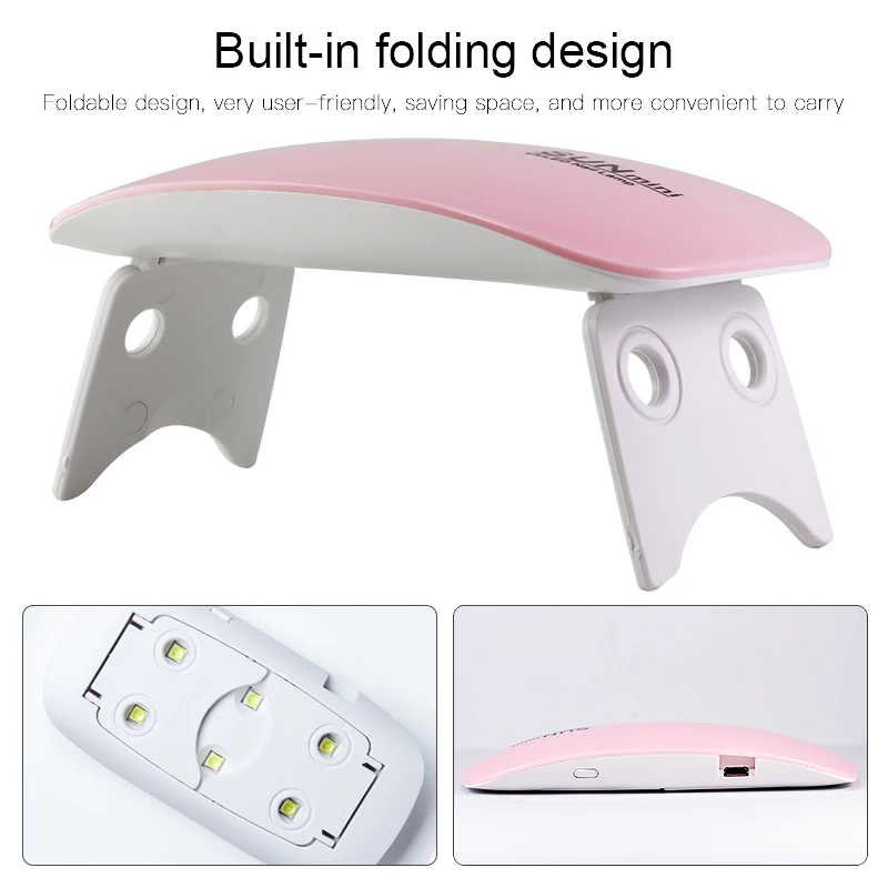 Usb 6W Mini UV Lamp Desk Drying Nail Lamp Home Use Nail Lamp For Drying Polish Varnish With USB Cable UV Manicure Lamp
