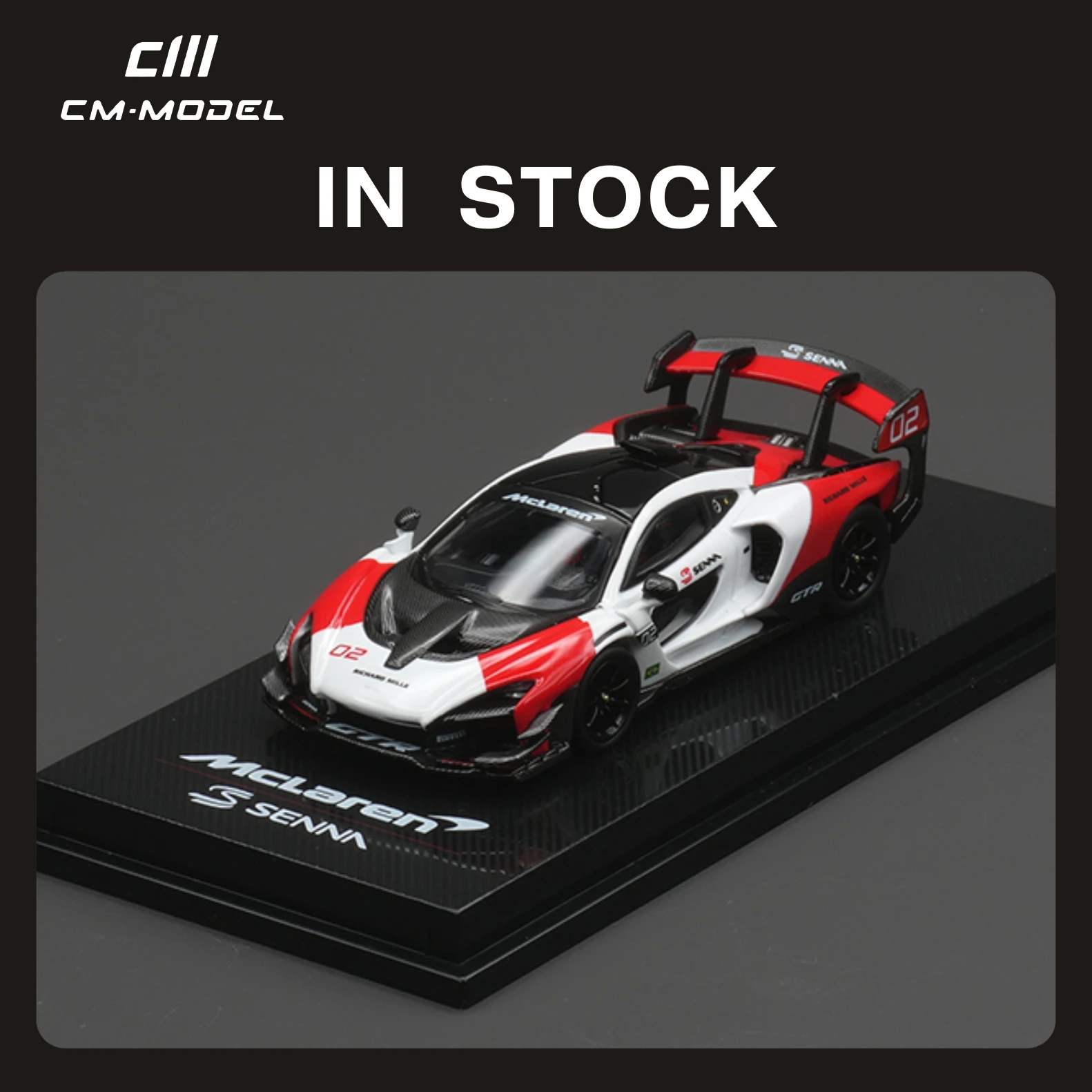 

CM IN STOCK 1:64 Mclaren Senna GTR White Red Diecast Diorama Car Model Collection Toys