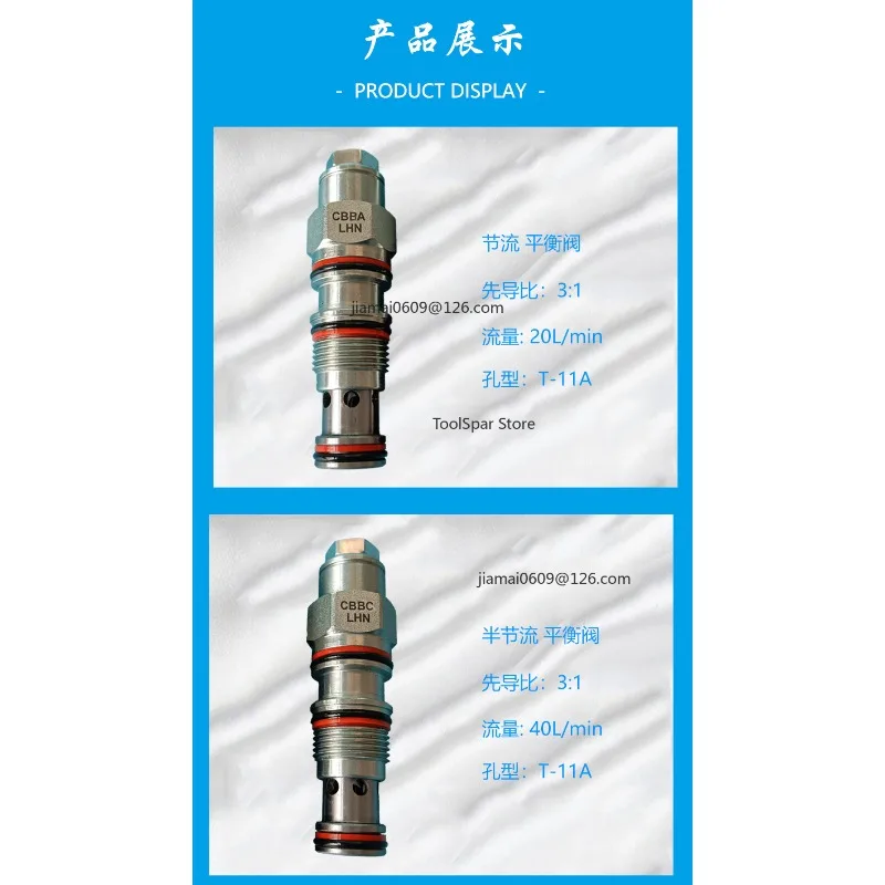 Plug-in Hydraulic Balance Valve, Half Throttle Valve CBBC-LHN CBBA-LHN CBBG-LJN T-11A Cartridge Balance Valve