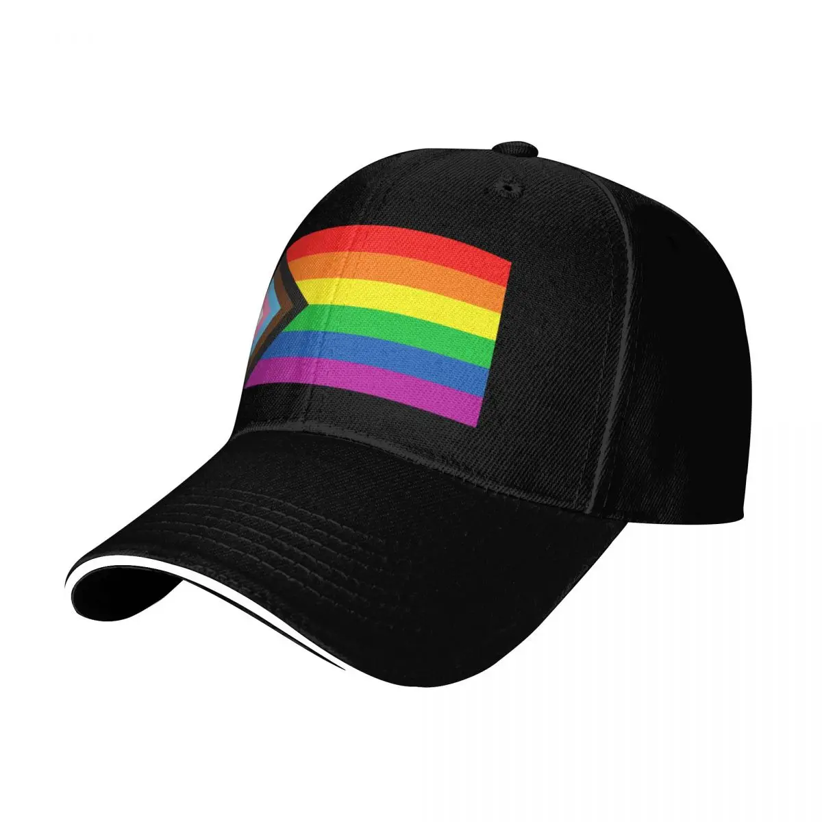 Progress Pride Flag Baseball Cap Curved Brim Classic Fit Low Profile Unstructured Unisex for Men Women