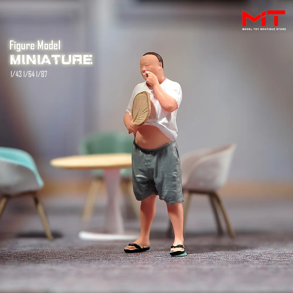 Figura in miniatura 1/87 1/64 1/43 1/24 1/18 Ristorante Cameriere Diners Smoking Man Figurine Modello Scena Fotografia Creativa Puntelli