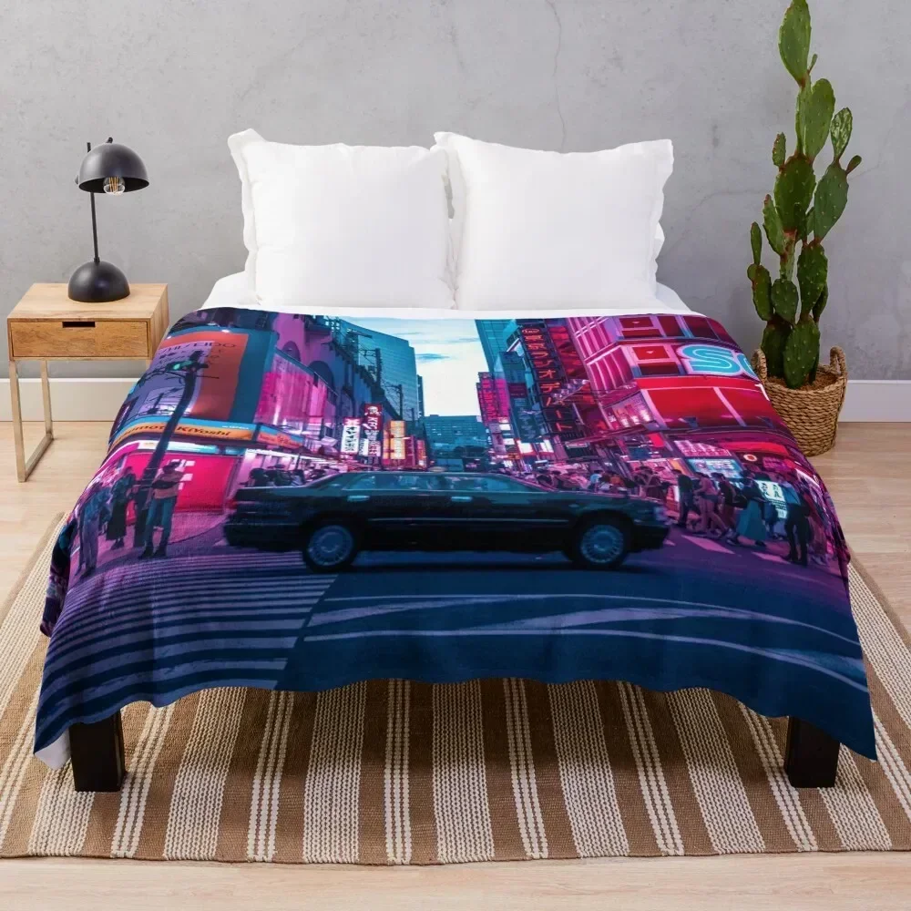 

Evening sights of Akihabara Throw Blanket Plush Fuzzy Cozy Blanket for Couch Sofa
