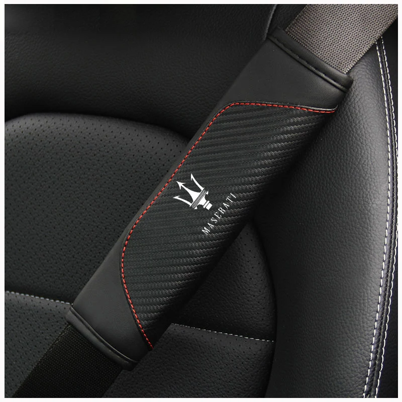 Seat Belt Covers Car Safety belt cover Car Accessories For Maserati Quattroporte Spyder Levante Coupe GranTurismo Mc20 Ghibli