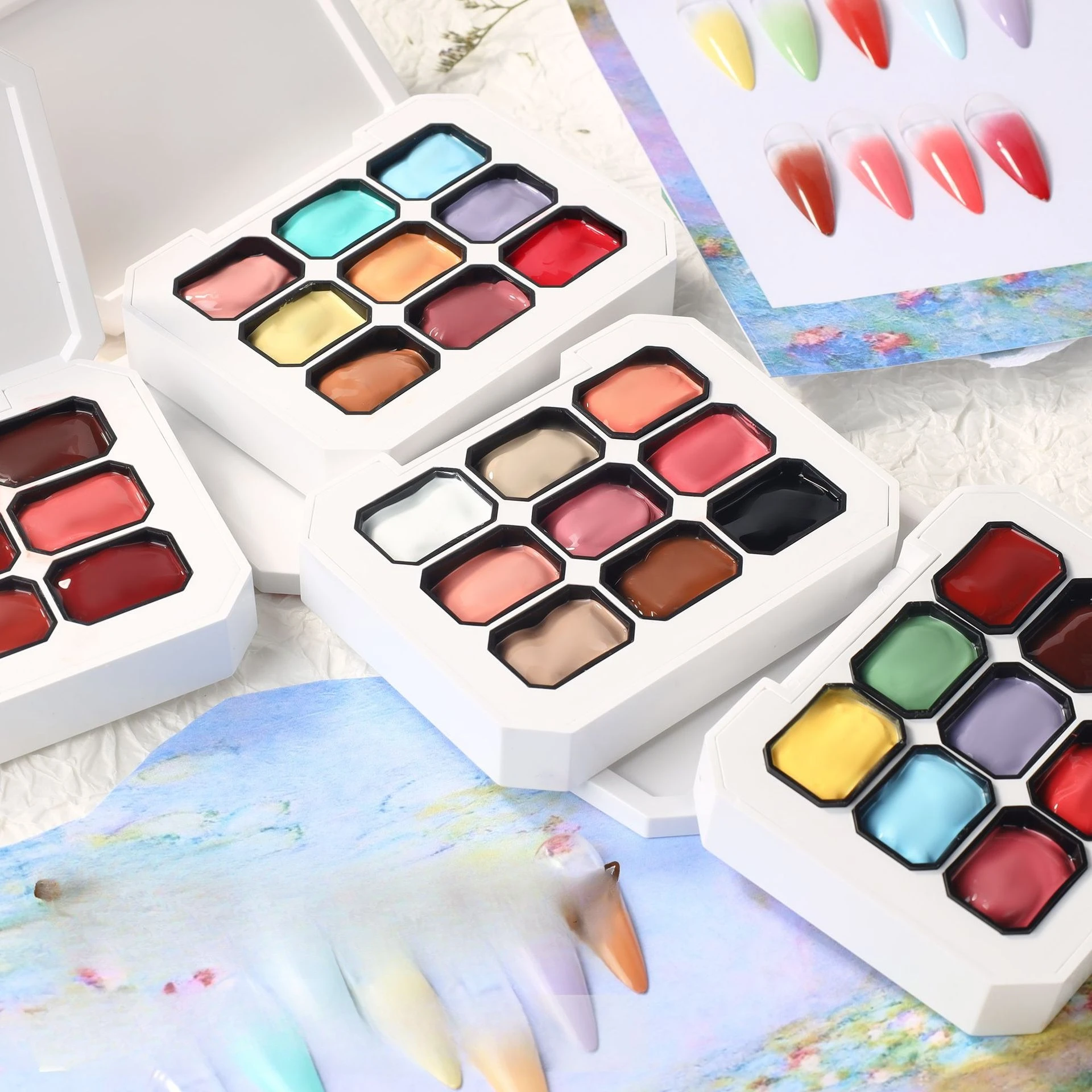 

9 Colors In 1 Pat Painting Gel Y2K Gradient Blush Color Semi Permanent Soak Off UV&LED Gel Nail Art Creation Salon DIY