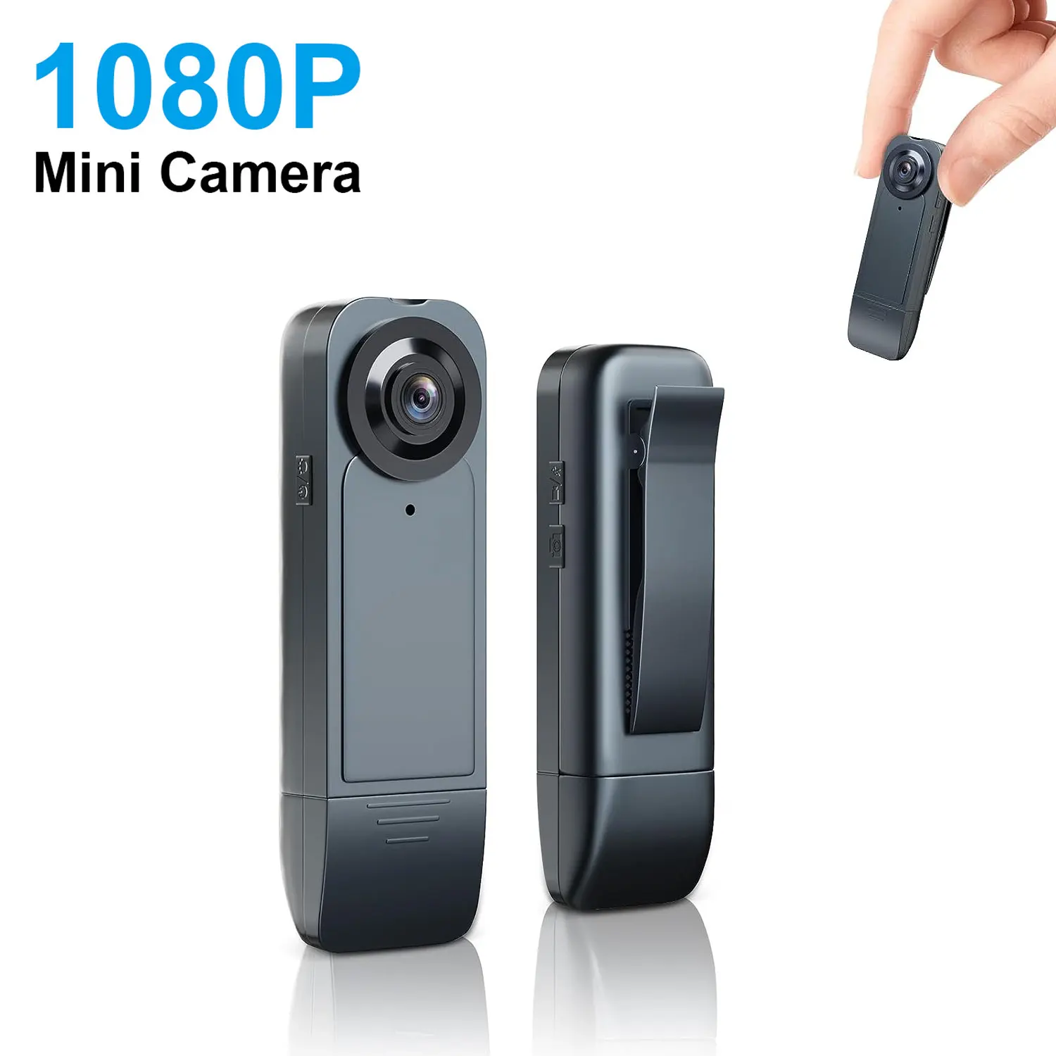 Mini Camera Digital Magnetic Back Clip 1080P Loop Recording Motion Detection Flashlight Video Camcorder for Travel Walking