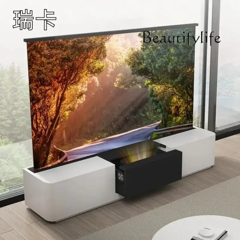 BJ Electric Hidden Cabinet Automatic Telescopic TV Cabinet Intelligent Lifting 100-120 Floor Lift Screen Inch TV Cabinet
