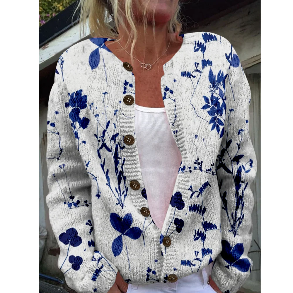 

Осень-зима вязаный синий кардиган повседневный свитер уличная одежда женские свитера вязаный топ крутые джемперы модные