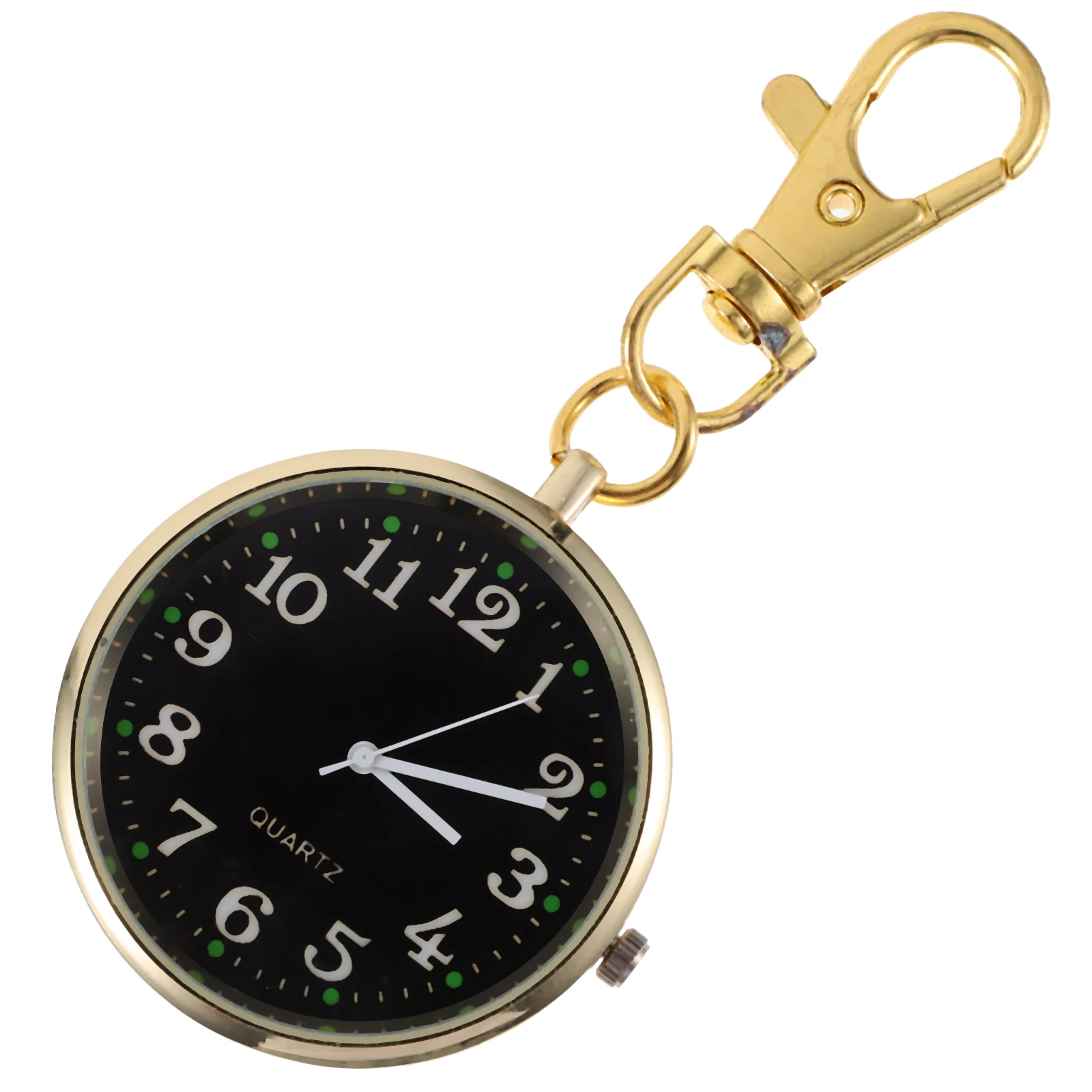 

Luminous Keychain Pocket Hanging Watch For Women Nurse Arabic Numerals Design Unisex Pocket Watch Lightweight Premium Material