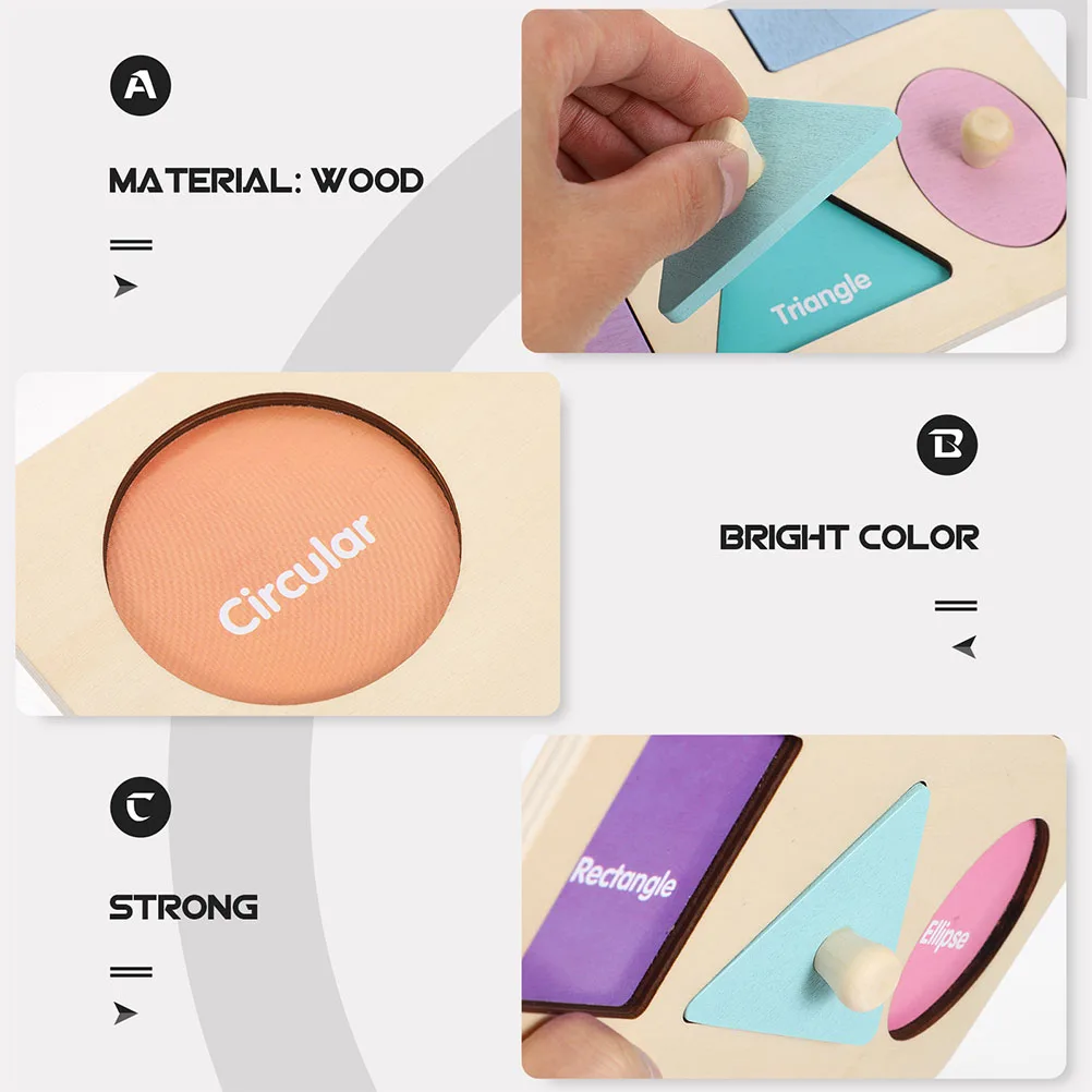 2 sets geometrische vormpuzzel houten kinderen leren educatief speelgoed ouder-kind interactie veilig voor kinderen blok hout