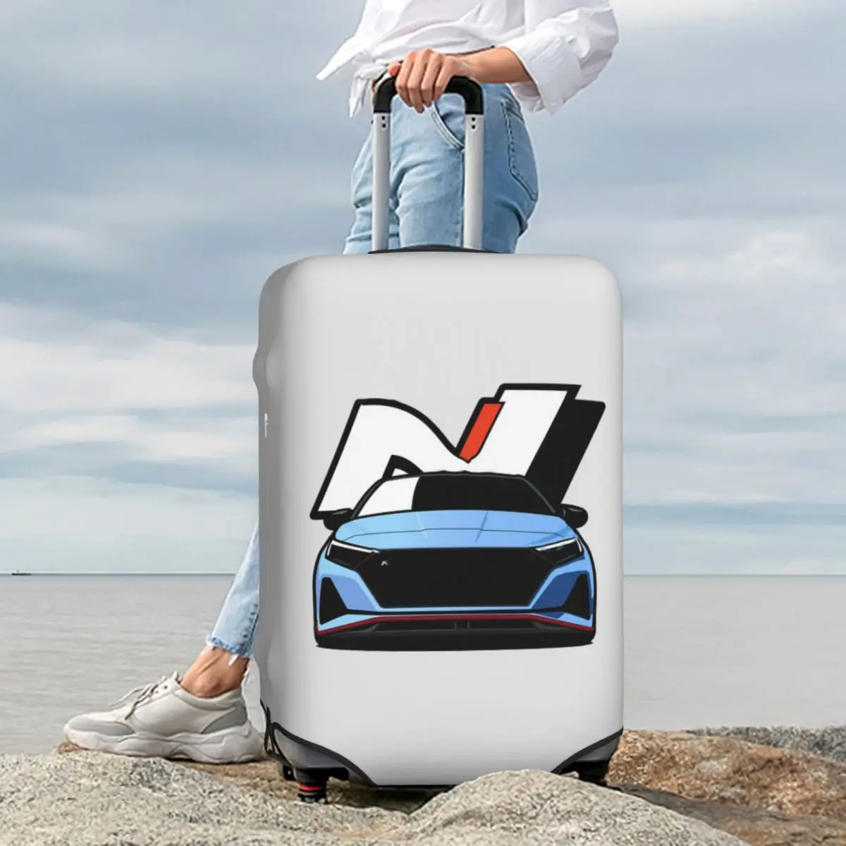 

Hyundai N Performance Suitcase Cover Protection Elastic Travel Luggage Protector Covers for 18-32 Inch