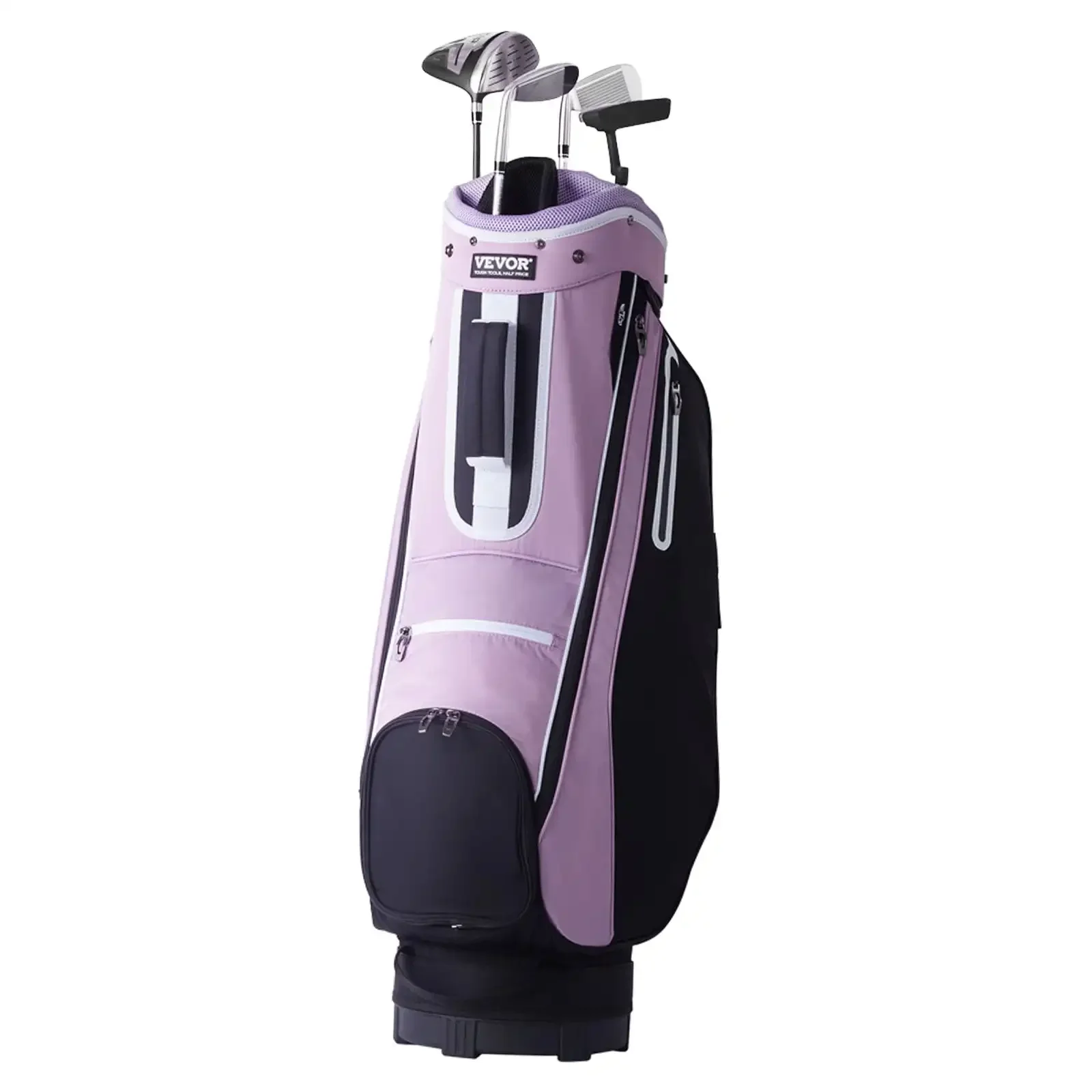 Golf Cart Bag with 14-Way Organizer Divider Top, 36” Multi-Pocket Premium Cart Bag, Black Purple