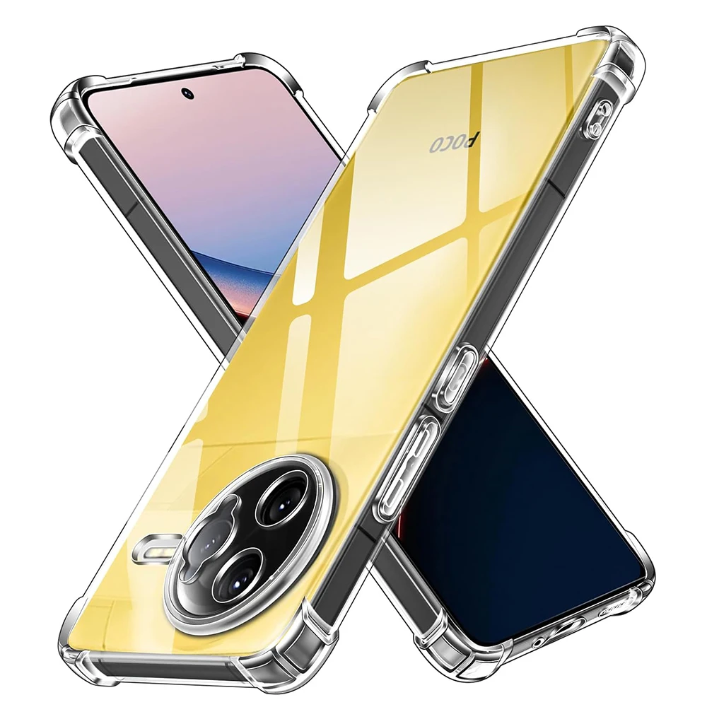 

Shockproof Clear Silicone Case For Xiaomi Poco F7 Ultra F6 F5 X7 X6 X5 F4 F3 X4 X3 Pro Gt Luxury Ultra Thin Back Cover Caso Capa