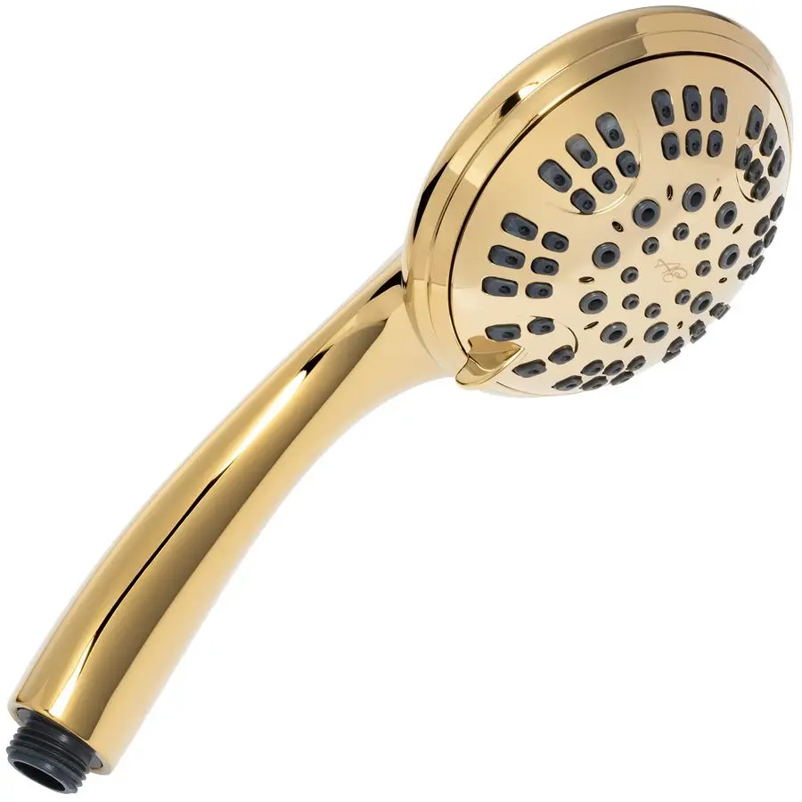 

Elegante 6 Function Luxury Handheld Shower Head Adjustable Pressure Rainfall Spray With Removable Nozzle, Polished Brass