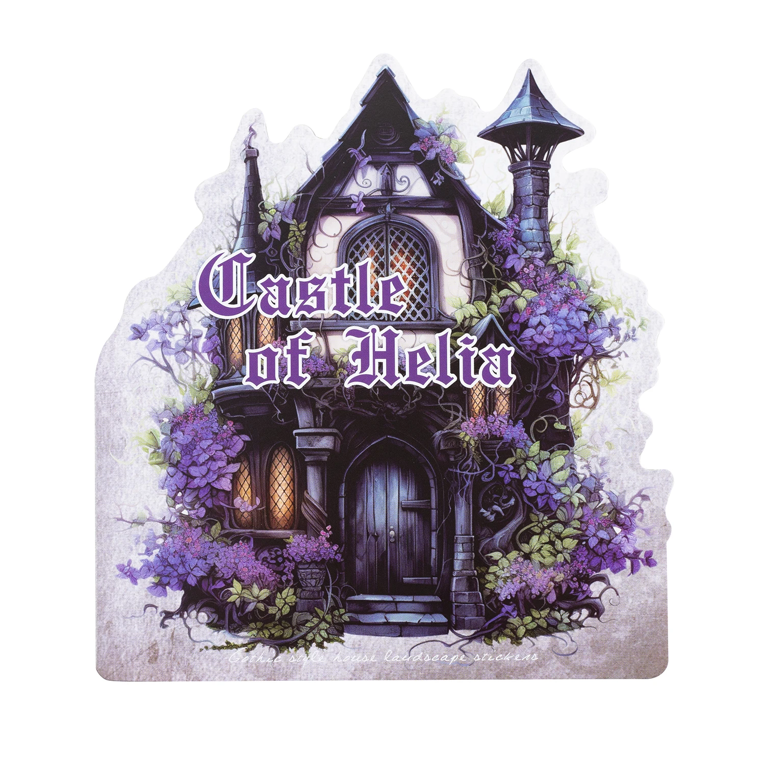 JIANWU 10 Sheets Castle of Helia Series  Vintage Gothic Landscaping PET Sticker Creative DIY  BUJO supplies