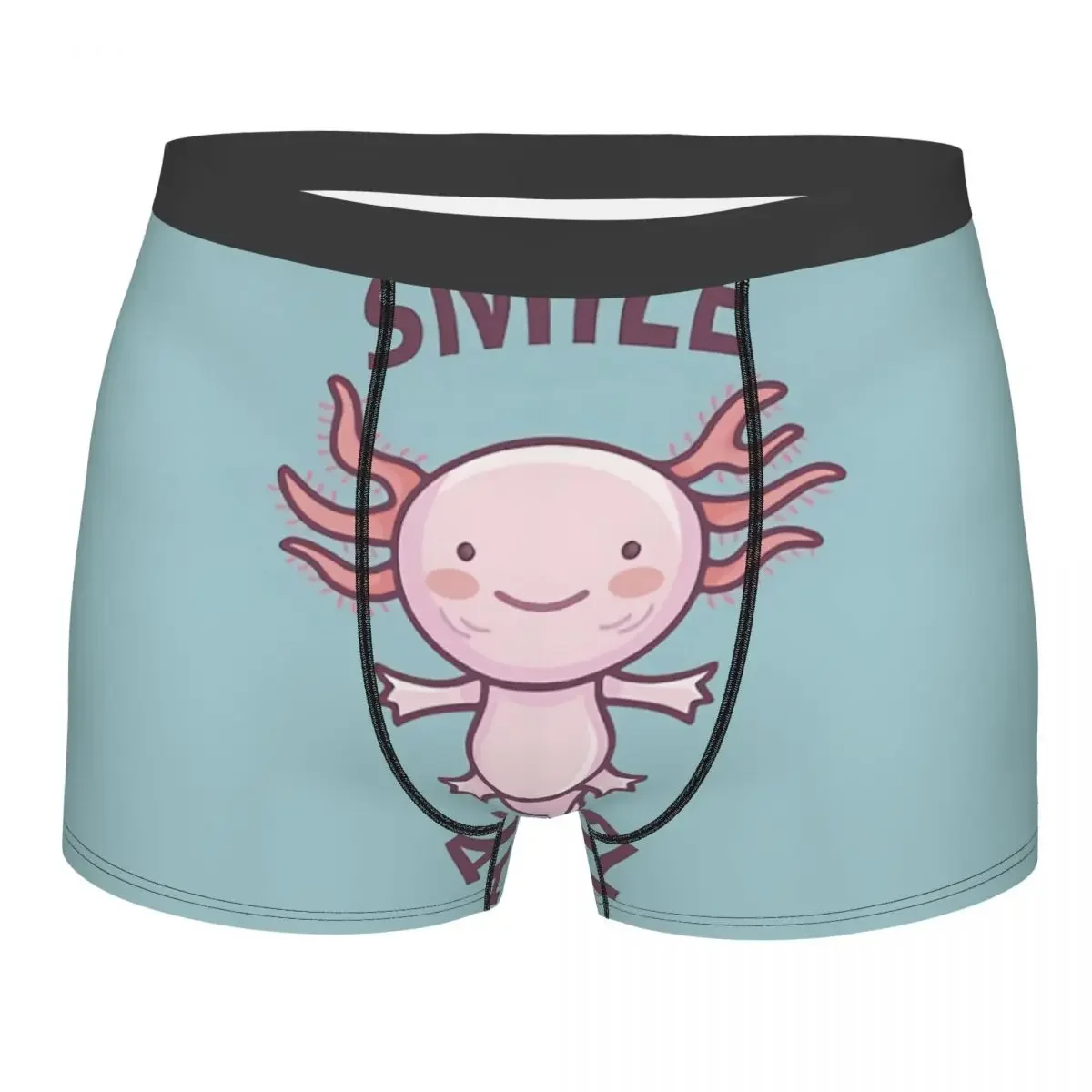 Smiling Happy Man's Boxer Briefs Underwear Axolotl Lover Highly Breathable Gift Idea