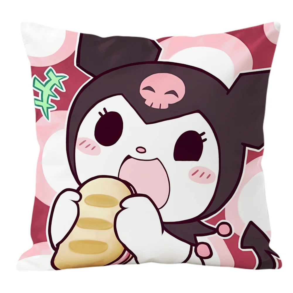 Kuromi Double Sided Print Decorative Cushion Cover for Sofa Bedroom Decoration for Bedroom Kawaii Room Decor Home Decor Y2K