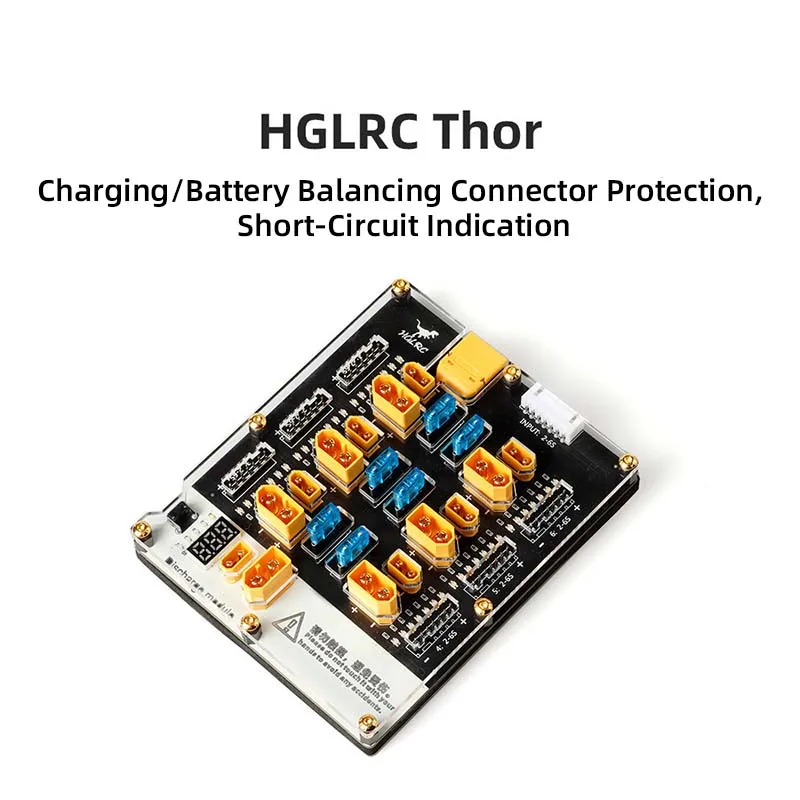 HGLRC Thor Parallel Charging Board with Short-Circuit Protection and Discharge Function, 2–6s FPV