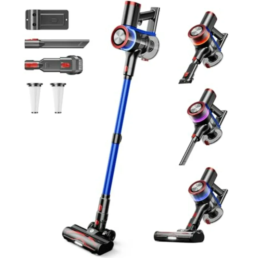 Cordless Vacuum Cleaner 550W 45Kpa 65Mins for Home Stick Vacuum with LED Display Anti-Tangle Self-Standing 8-in-1 Lightweight V