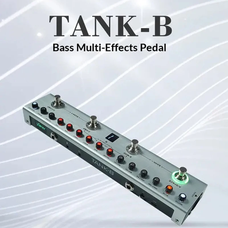 Yuer Tank B Bass-Effektpedal, Verstärker-Simulator, EQ-Einstellung, Audio-Unterstützung, IR-Loading für Bassspieler, Performance-Aufnahmen