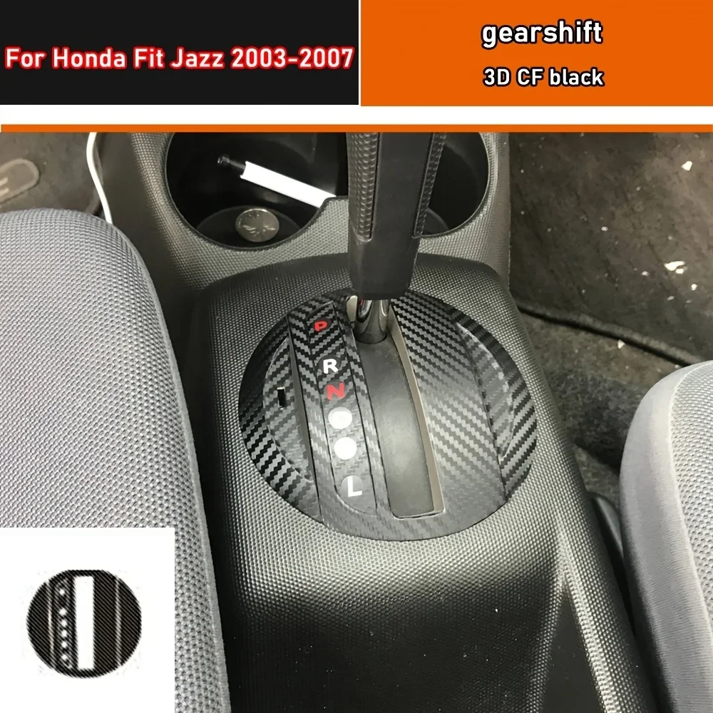 Car Interior Sticker Gear Box Protective Film for Honda Fit Jazz 2003-2007 Car Gear Panel Sticker Carbon Fiber Black