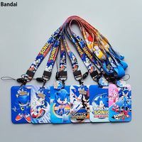 Bandai Anime Sonics Card Holders Cute Student Cardholder with Mobile Phone Lanyard Credit Card Cover Bags Travel Accessories