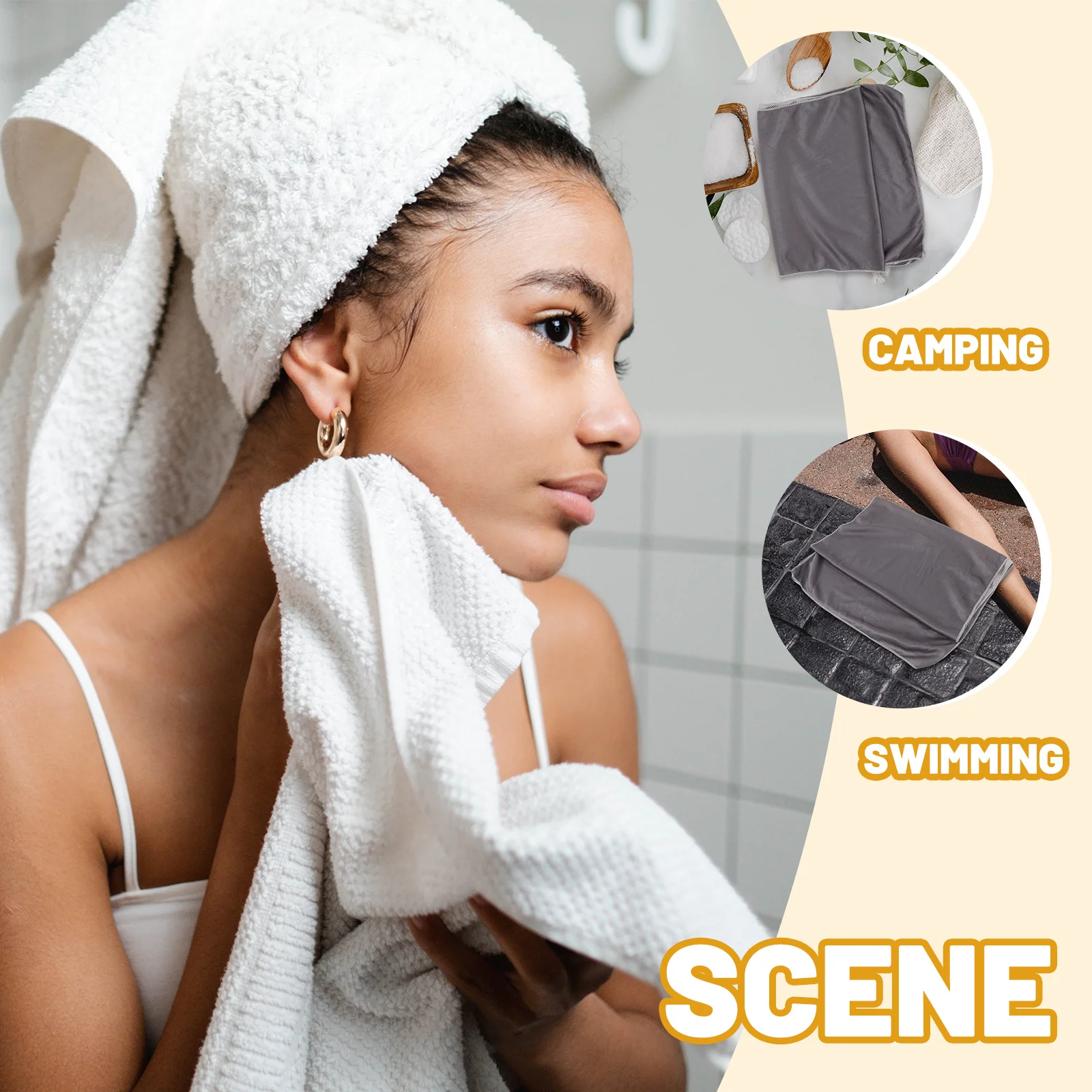

Compact Microfiber Towel Quick Dry Soft Breathable Preventing Gray for Camping Swimming Gym Fitness Quick Dry Towels